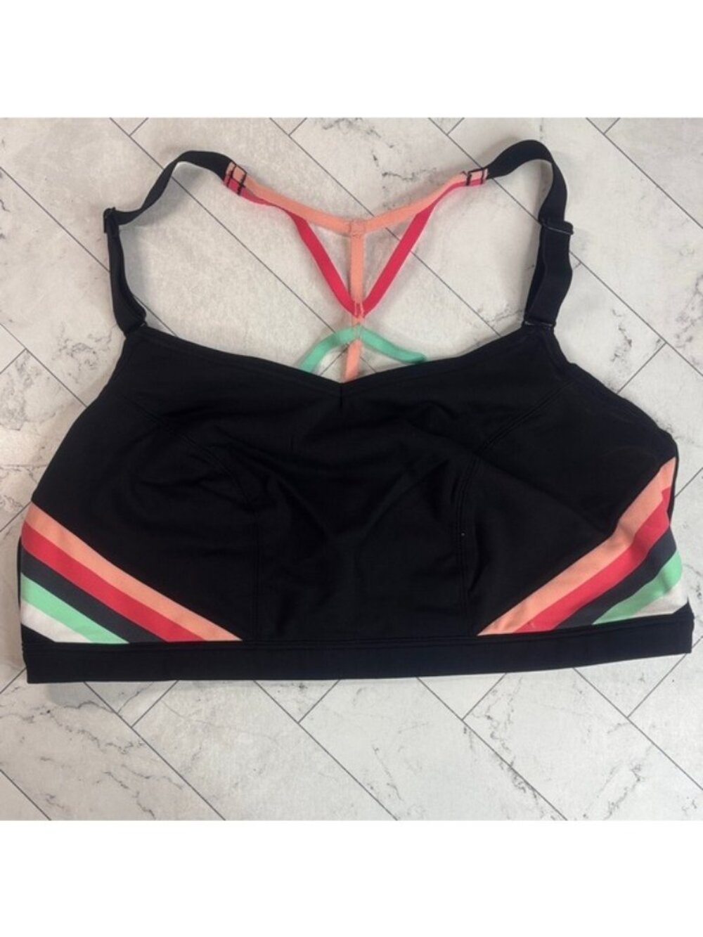 NWOT Livi Active Lane Bryant Womans Sports Bra Black Low Impact NO WIRE 18/20